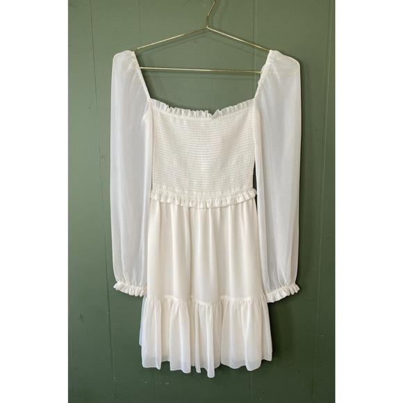 Wilfred Dress Womens Size XXS NEW Tempest Birch Smocked Mini Milkmaid Coquette - Picture 15 of 15